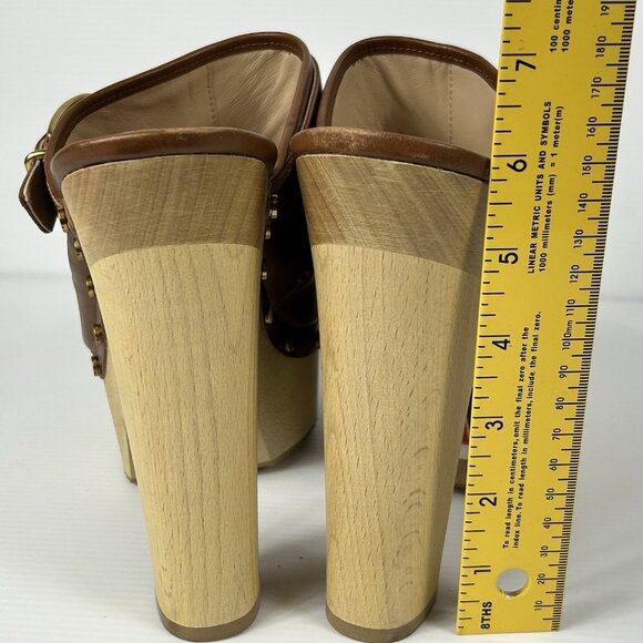 Veronica Beard Alek Womens Size 10 M Platform Clog Mule Brown Boho Chunky Retro - Picture 12 of 16